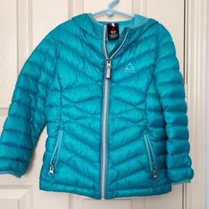 Bluish Green Kids Puffer Jacket